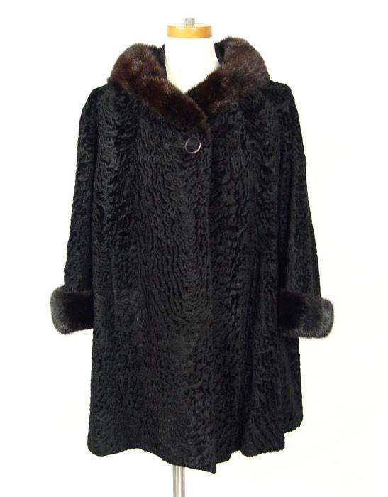 PERSIAN LAMB CAR COAT WITH MINK