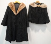 PERSIAN LAMB COAT WITH FUR COL