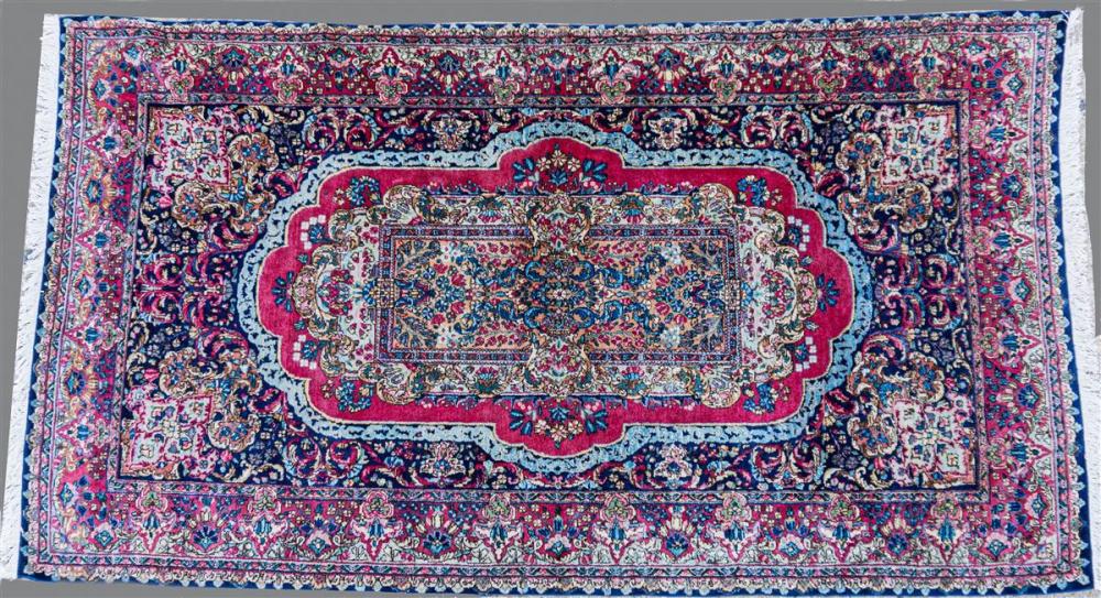 PERSIAN LAVAR KIRMAN WOOL RUG,