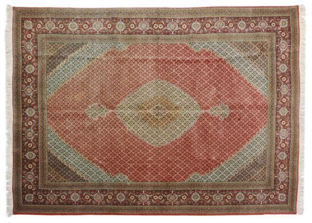 PERSIAN MAHI TABRIZ RUG, 11'4" X