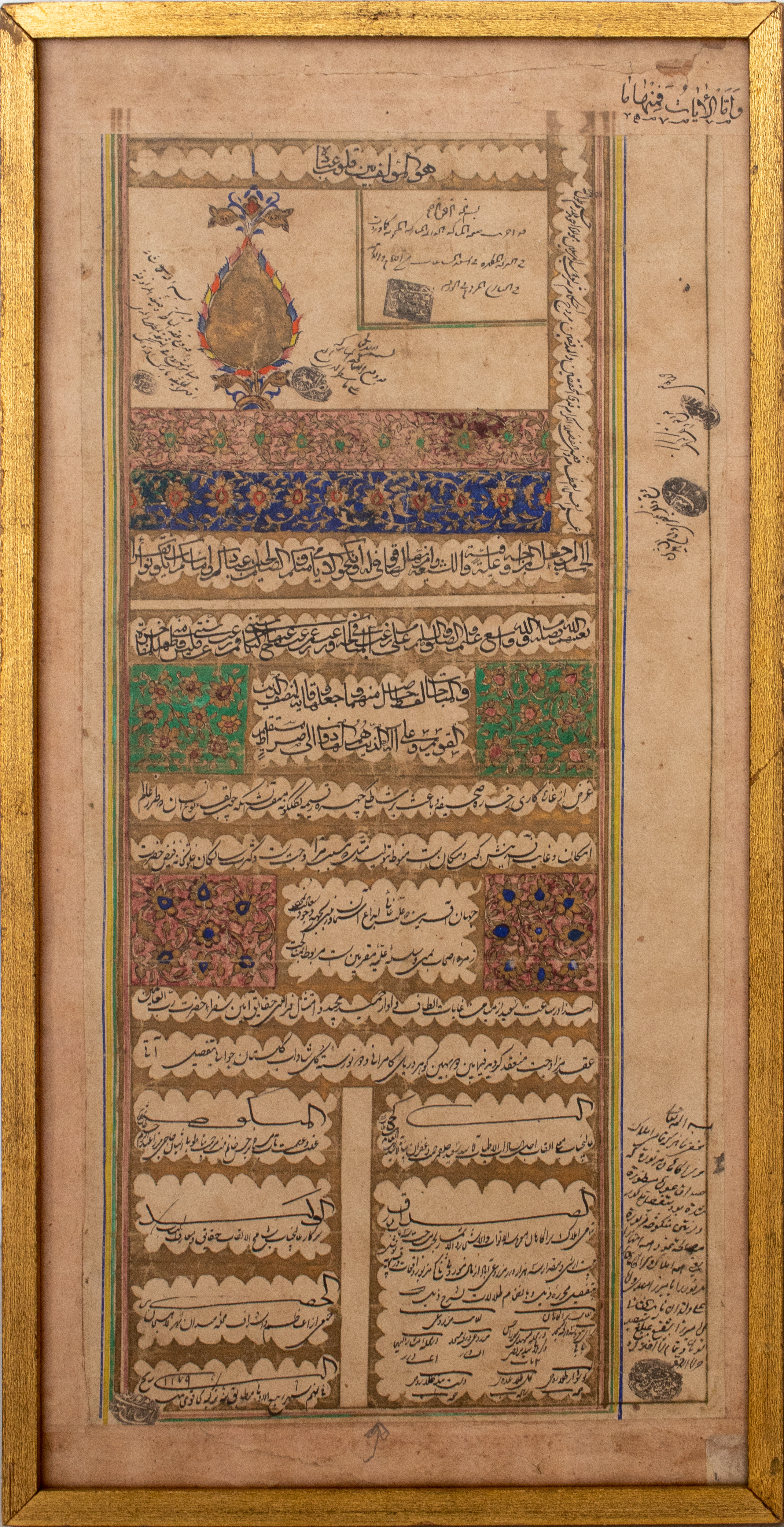 PERSIAN MANUSCRIPT W/ FLORAL
