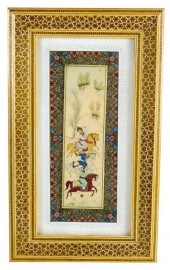 PERSIAN MINIATURE PAINTING ON