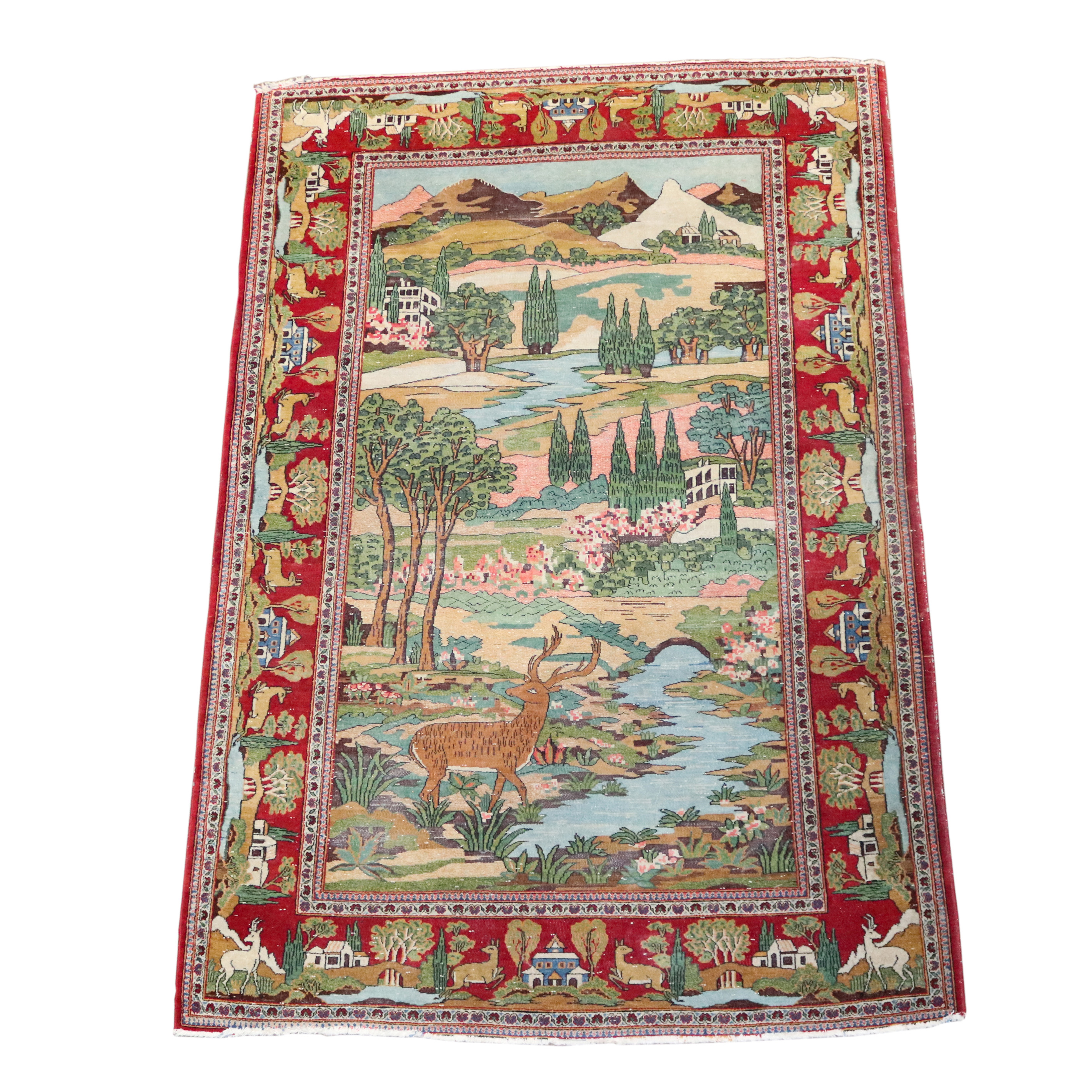 PERSIAN PICTORIAL KERMAN CARPET