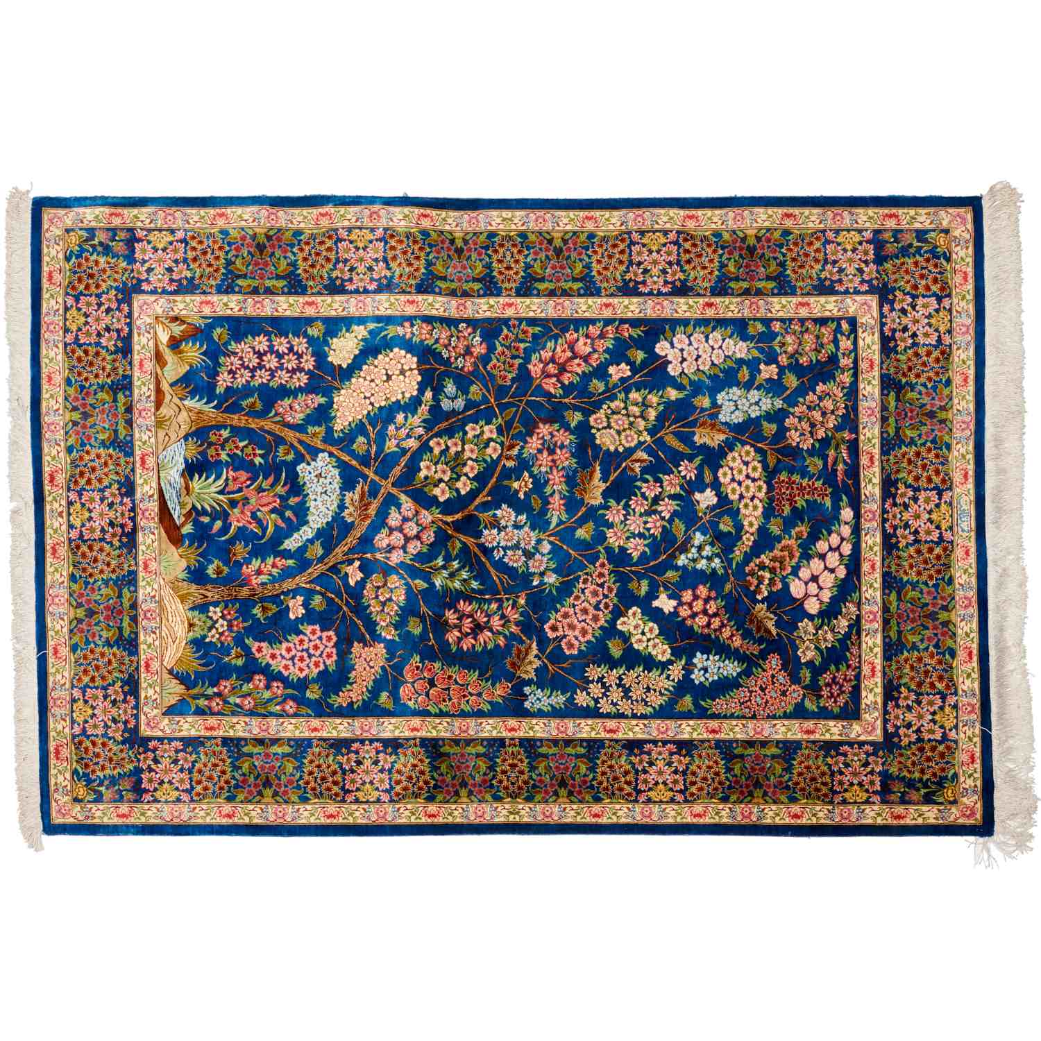 PERSIAN QOM SILK TREE OF LIFE RUG