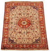 PERSIAN QUM PICTORIAL SILK RUG