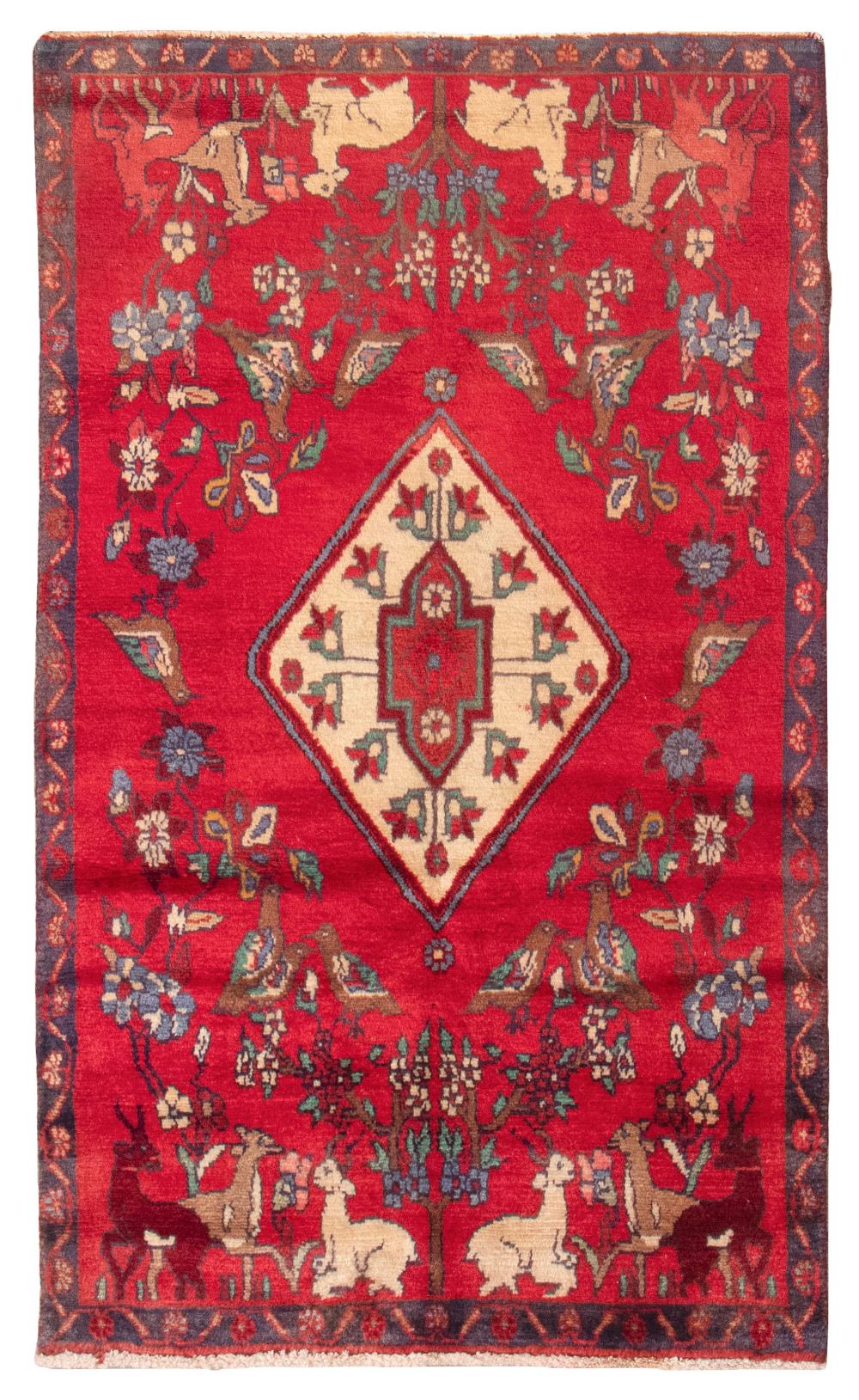 PERSIAN RUG: 3’5” X 5’10” LATE 20TH