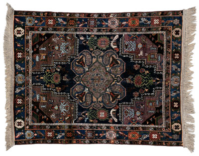 Persian rug, complex central panel,