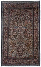Persian rug, vase flanked by p