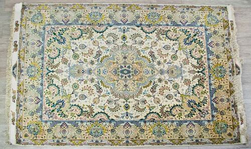 PERSIAN RUGPersian silk rug. 7'4" x