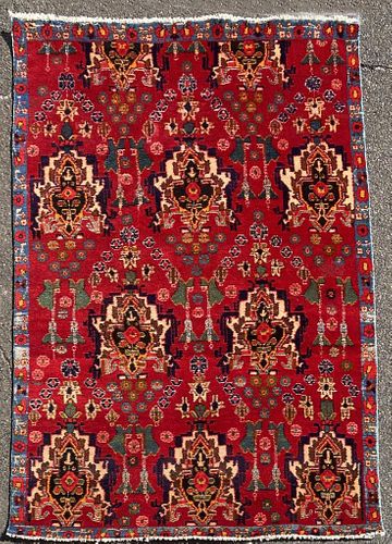 PERSIAN RUGred field with blue