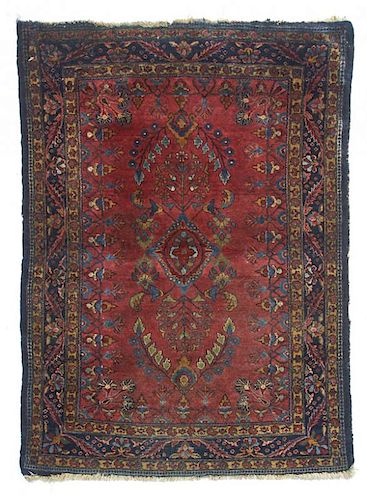 PERSIAN SAROUK SCATTER RUG. APPX