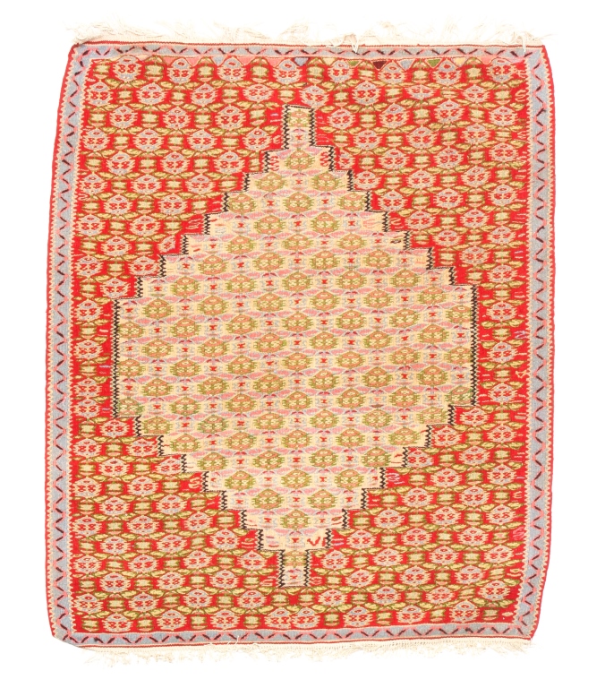 PERSIAN SENNEH KILIM RUG. Late 20th