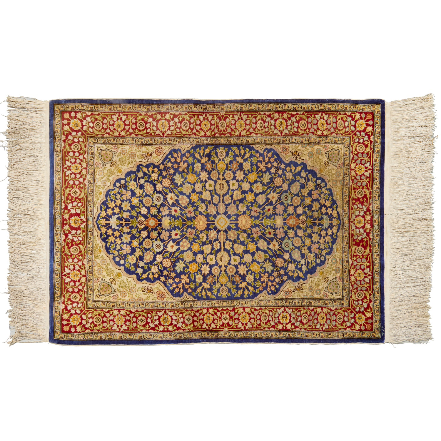 PERSIAN SILK MAT 20th c., tightly