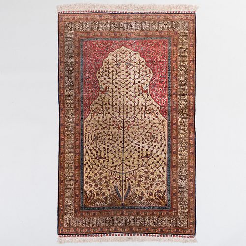 PERSIAN SILK QUM RUGApproximately 6