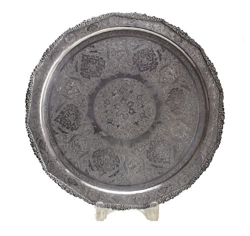 PERSIAN SILVER TRAYAn ornate