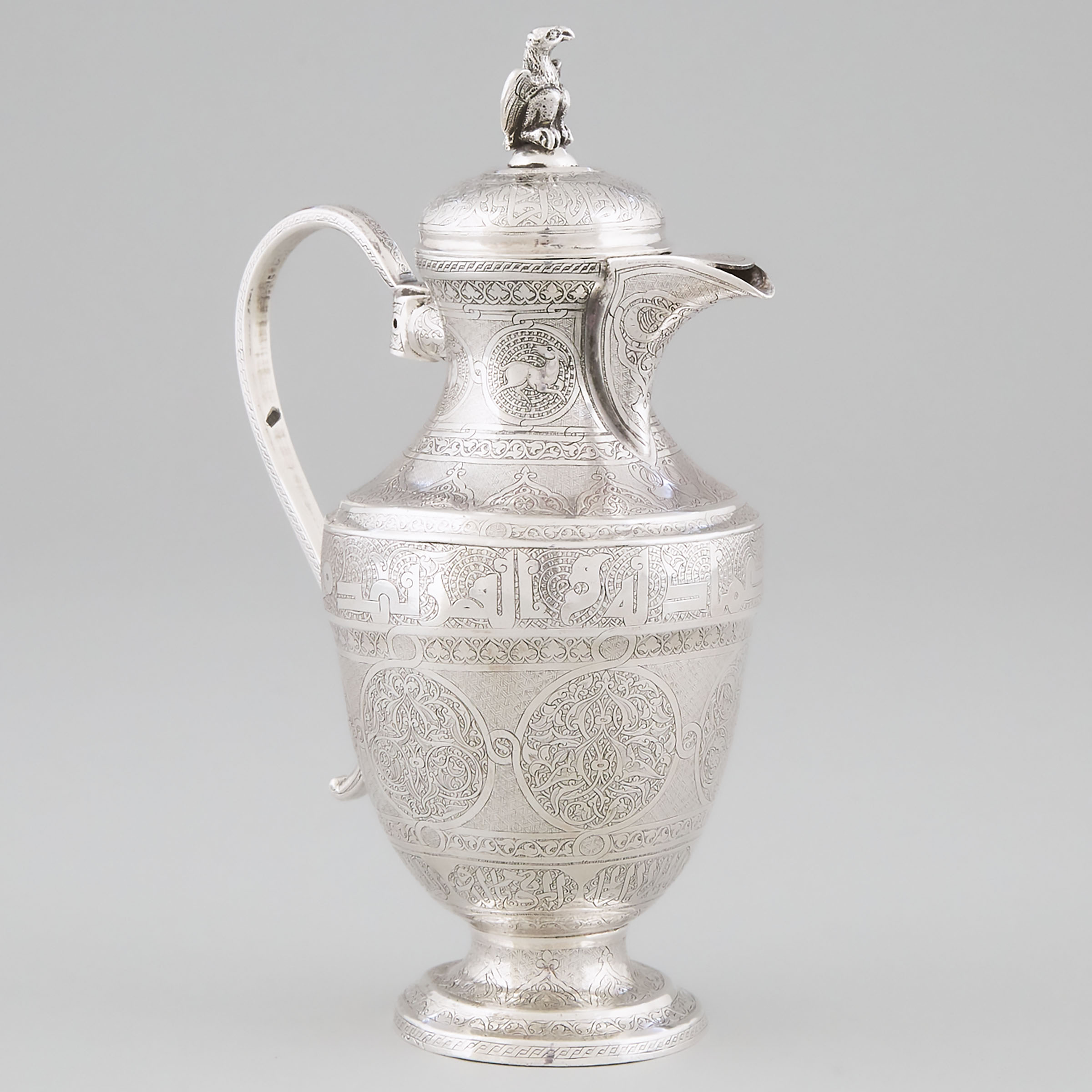 Persian Silver Wine Jug, late
