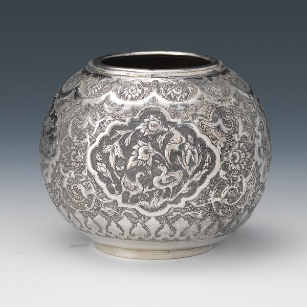 PERSIAN STERLING SILVER VASE WITH