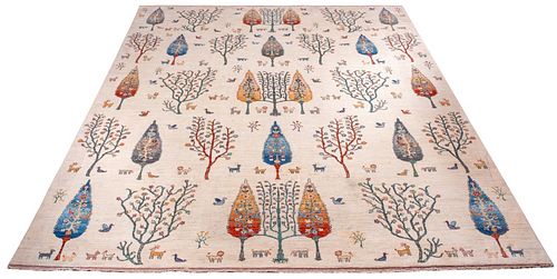 PERSIAN TREE OF LIFE GABBEH CARPET,