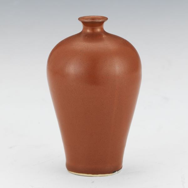 PERSIMMON GLAZED MEIPING VASE 5 ½"H