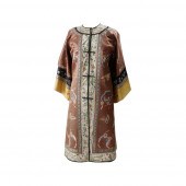 PERSIMMON-GROUND SILK EMBROIDE