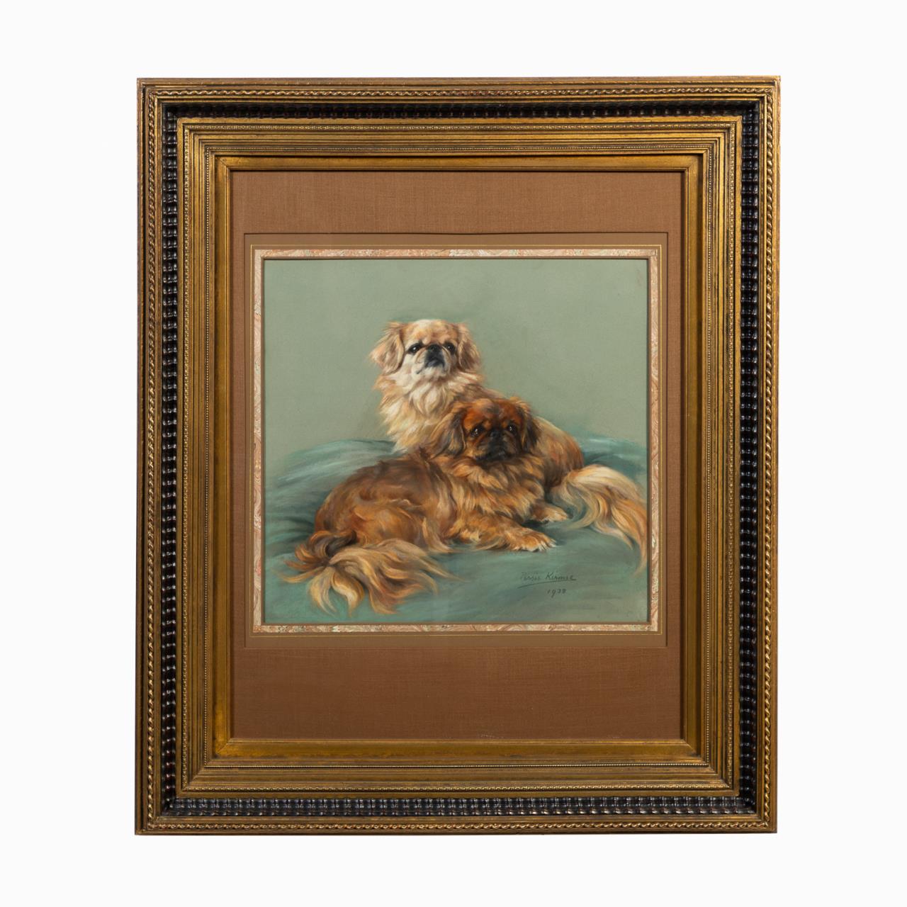 PERSIS KIRMSE, PASTEL OF DOGS,