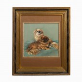 PERSIS KIRMSE, PASTEL OF DOGS,
