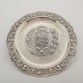 PERUVIAN 900 SILVER CHARGER W/