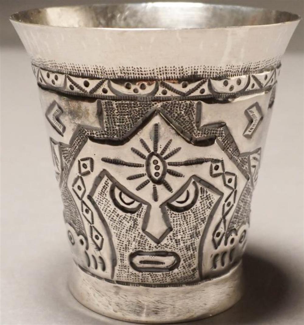 PERUVIAN CHASED STERLING SILVER CUP
