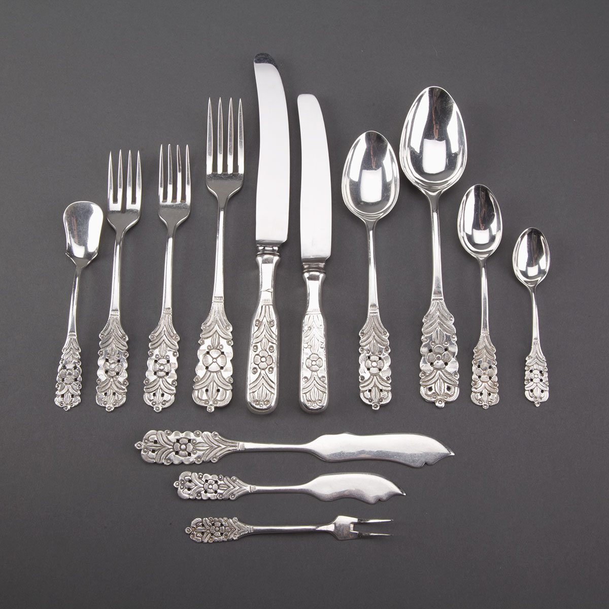 Peruvian Silver Flatware Service