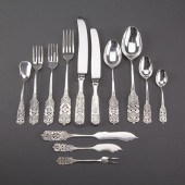 Peruvian Silver Flatware Servi