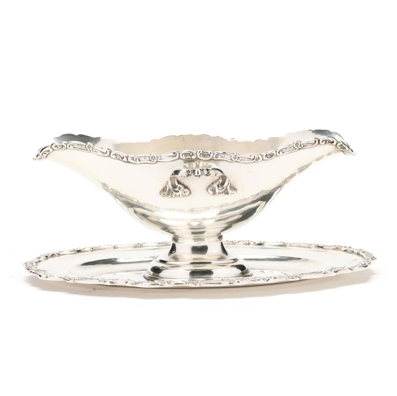 PERUVIAN SILVER GRAVY BOAT WITH
