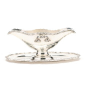 PERUVIAN SILVER GRAVY BOAT WIT