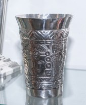 PERUVIAN STERLING VASE With re