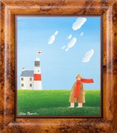 PETER HEARD "LADY WALKING" OIL