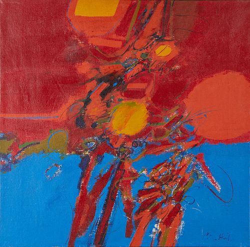 PETER HILL "WARRIOR I" ACRYLIC ON