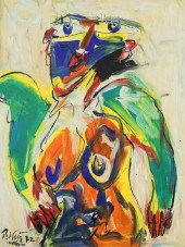 PETER KEIL OIL ON MASONITE NUD