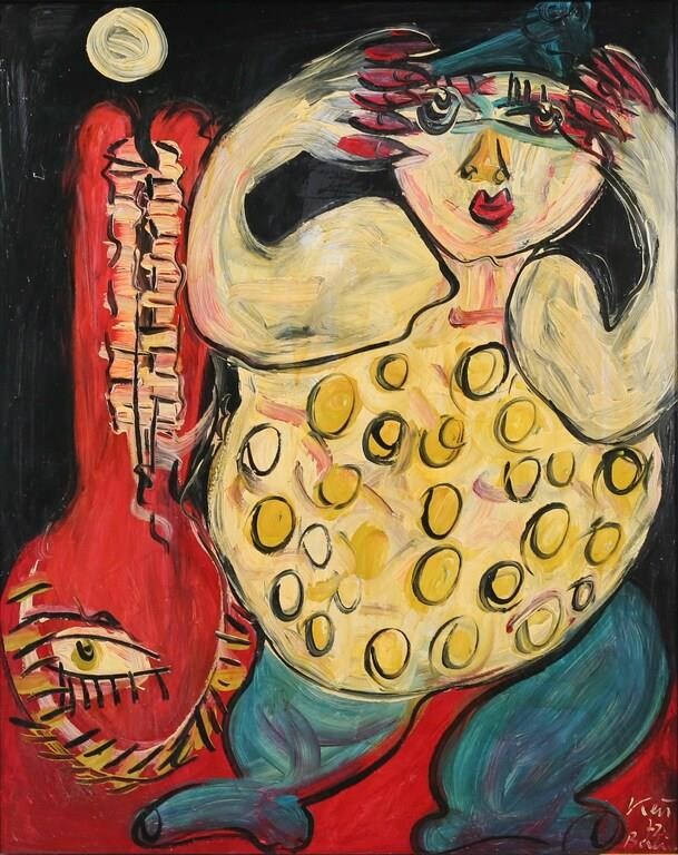PETER KEIL OIL ON MASONITE CLOWN