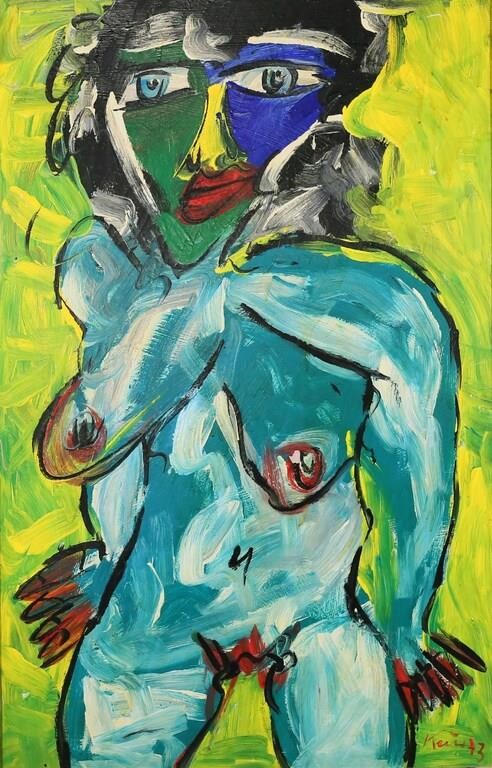 PETER KEIL OIL ON MASONITE NUDE