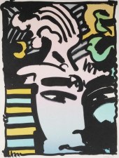 PETER MAX AZTEC MAN LITHOGRAPH