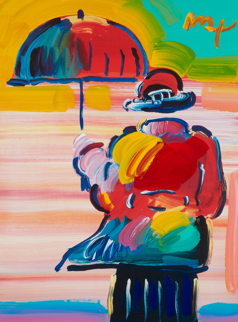 PETER MAX (B.1937), "UMBRELLA MAN,"