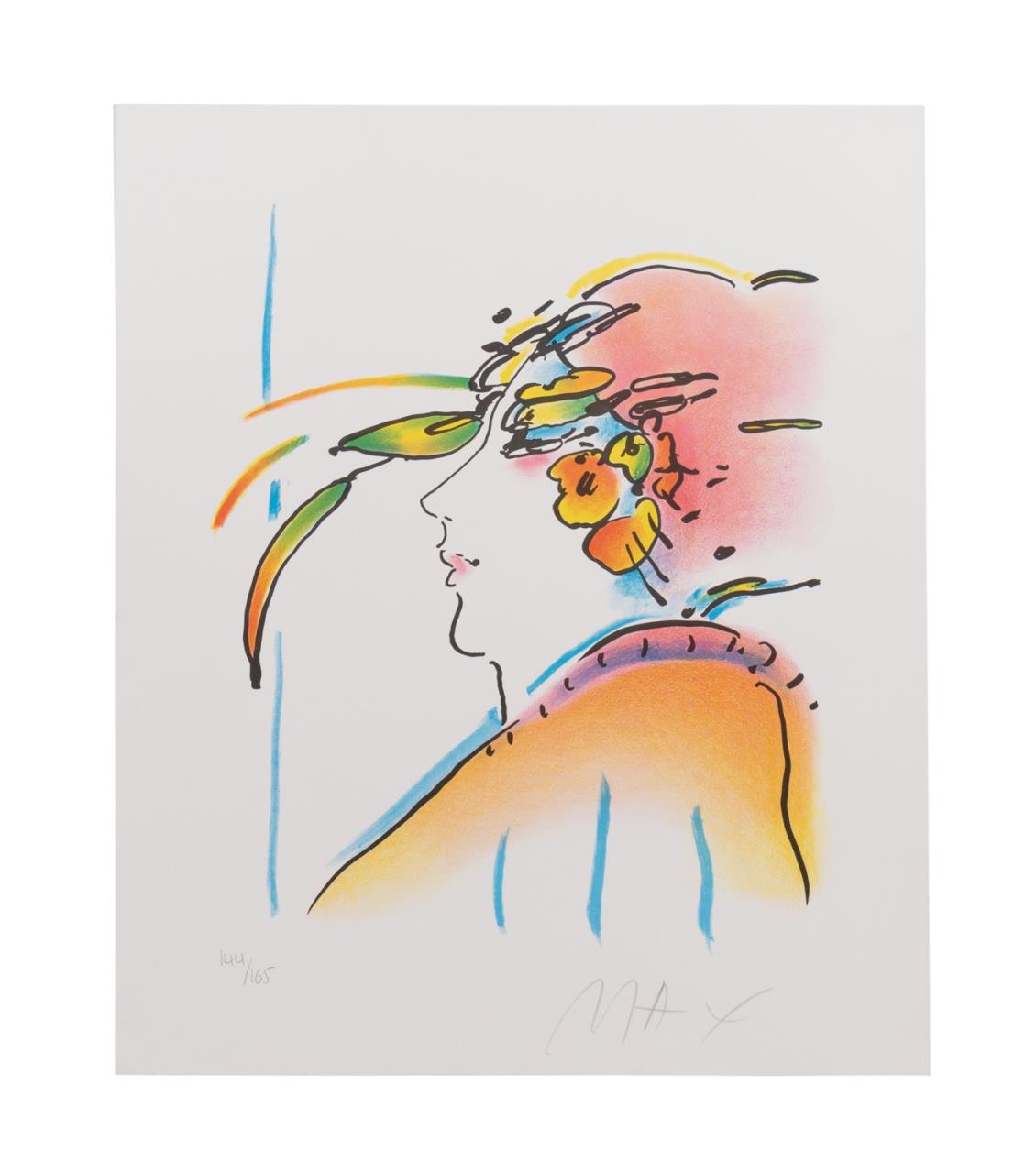 PETER MAX, 'LADY WITH FEATHERS'