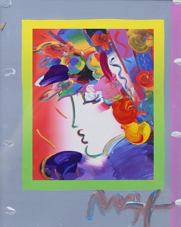 PETER MAX MIXED MEDIA BLUSHING