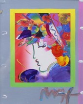 PETER MAX MIXED MEDIA BLUSHING
