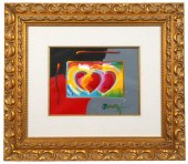 PETER MAX 'TWO HEARTS' MIXED M