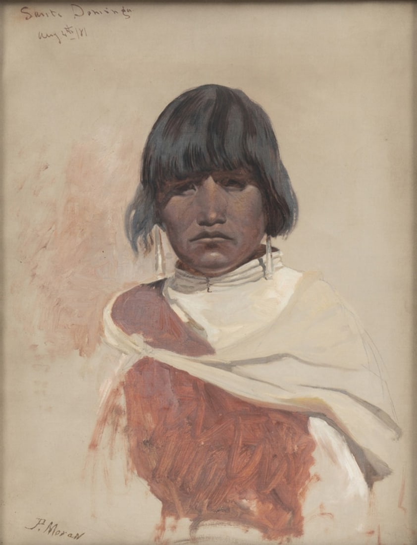 PETER MORAN, PUEBLO WOMAN PORTRAIT,