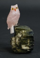 PETER MULLER ROSE QUARTZ OWL O
