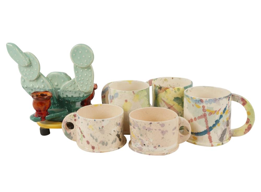 PETER SHIRE (B. 1947): FIVE MUGS
