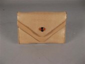 Petite beige lizard skin purse