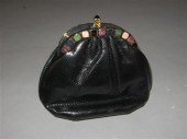Petite black lizard skin purse