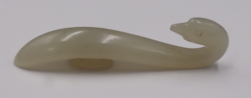 PETITE CHINESE CARVED JADE GOOSE